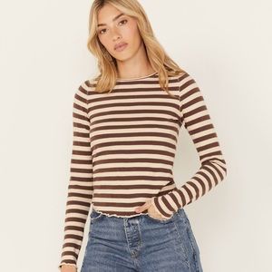 Free People Baby Long Sleeve Stripped Tee Size M